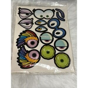 Balloon Time Party Sticker Sheets Facial Features Accessory Set 7 Sheets New